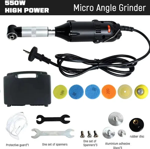 Tungfull 90-Degree Elbow Die Grinder Mold Polisher 550W Multi-Functiont Rotary Tool for Metal Grinding, Wood Carving, Polishing