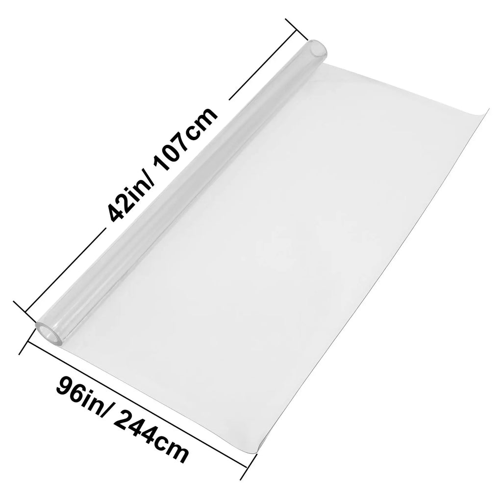 Transparent PVC Rectangle Table Cover 42\"x96\"x0.08\" Clear Desk Mat Water & Oil Proof Furniture Protector