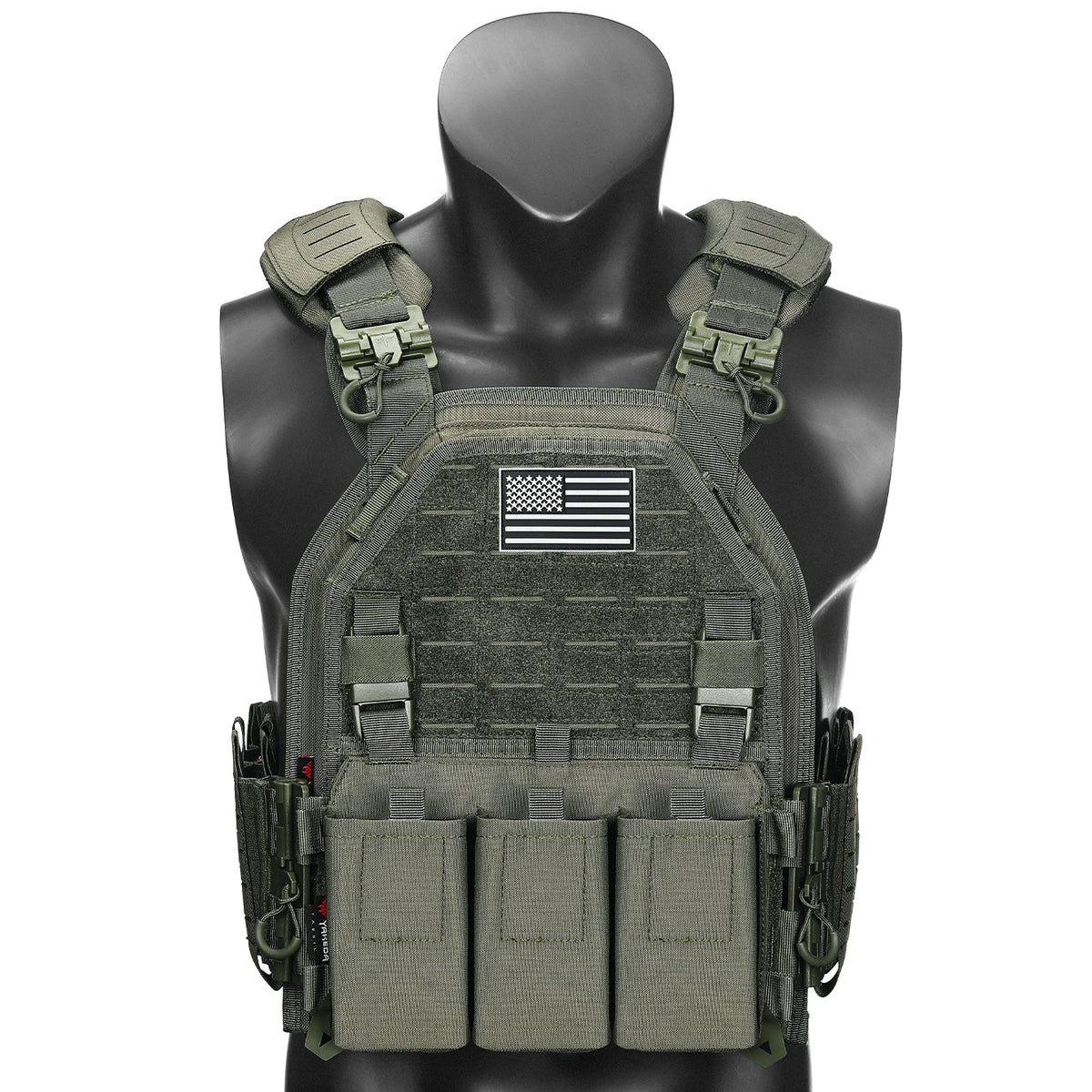 Outdoor Training Tank Top Triple Chest Item Pack MOLLE Extended Training Vest (Including US Flag)