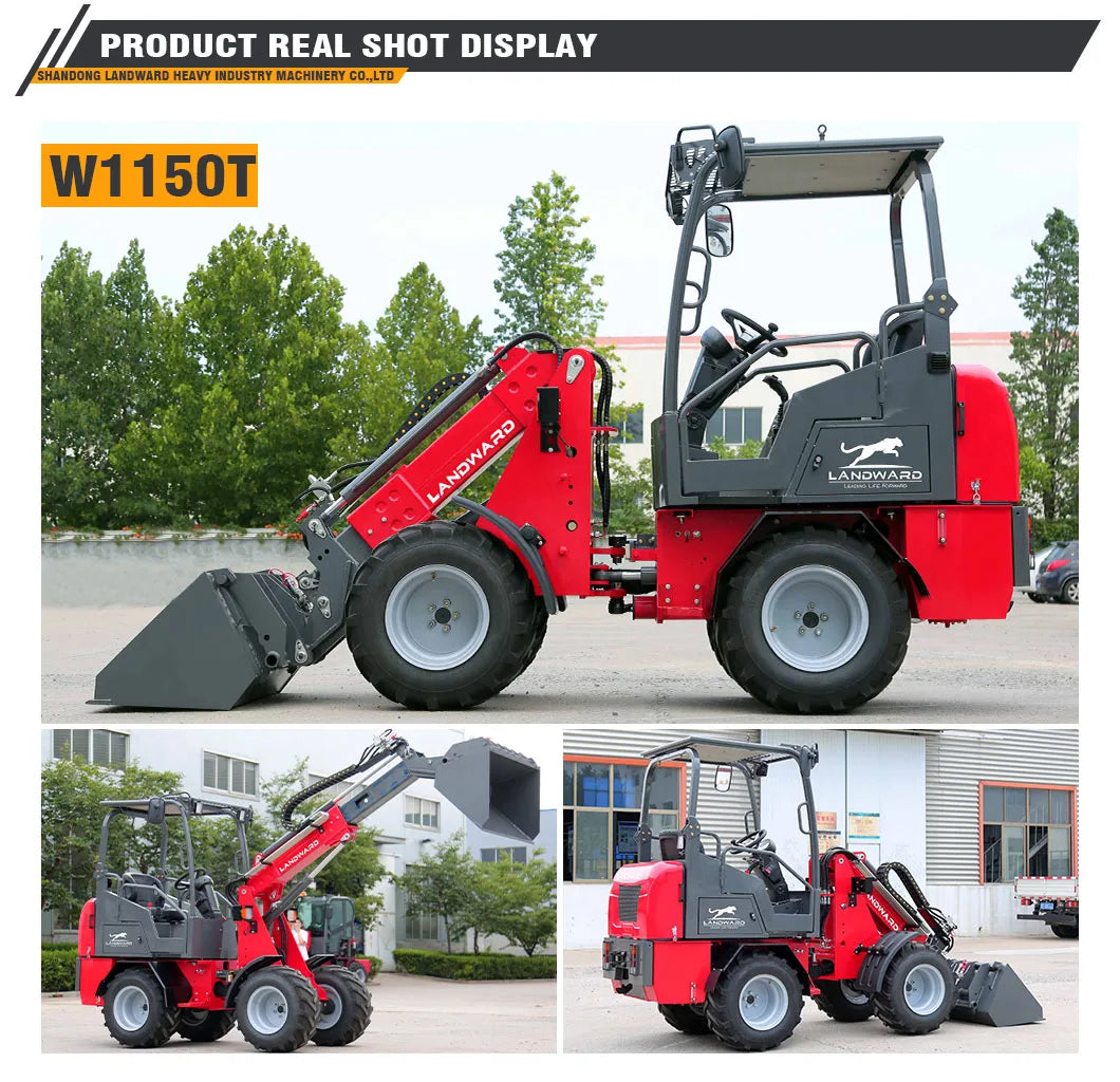 Europe Best-Selling Compact Loader W1160 Mini Loader LANDWARD Original Japanese Diesel Engine Wheel Diesel Loader Customization