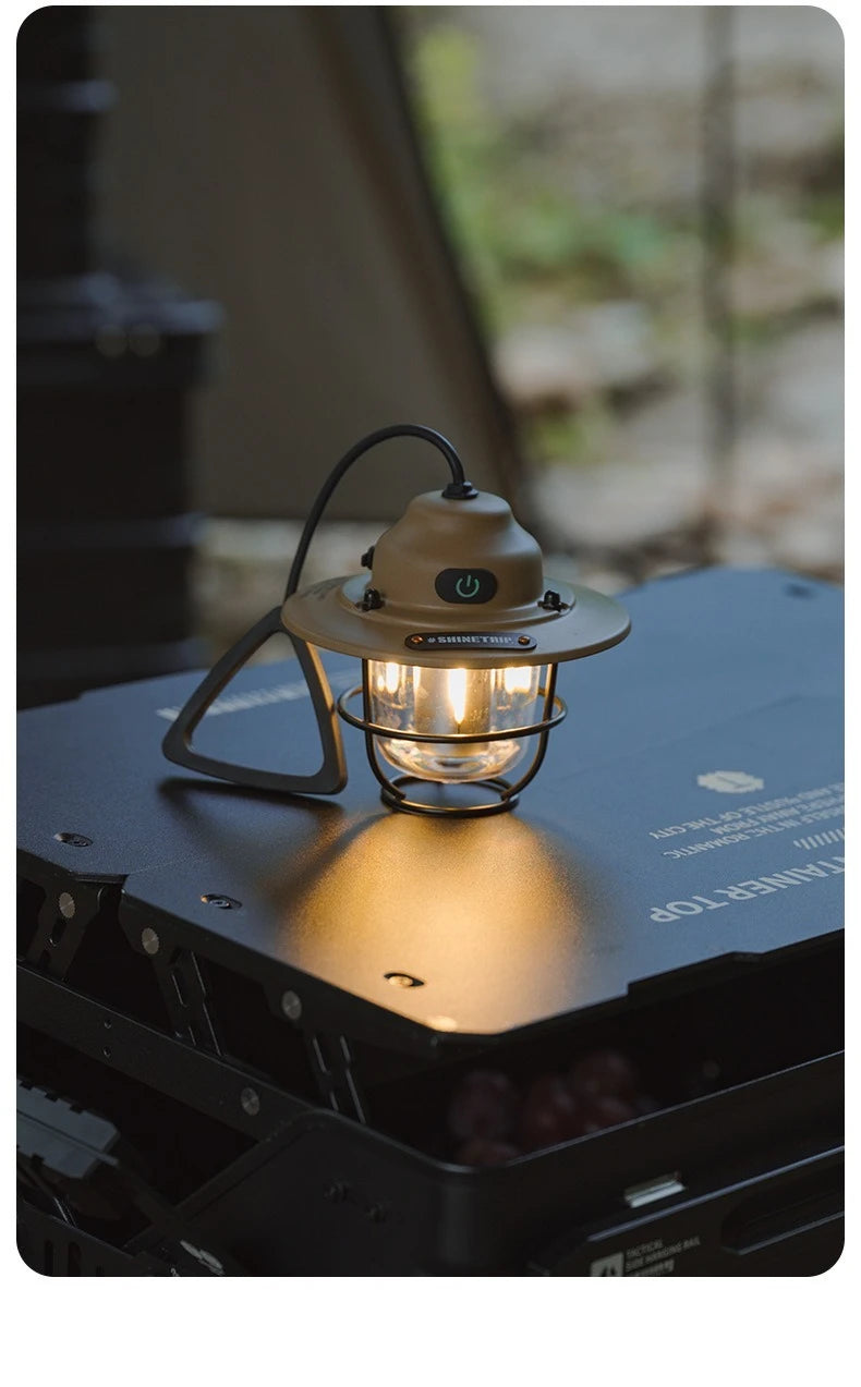 USB Rechargeable LED Camping Lantern Small Drop Light - Portable Campsite Atmosphere Lamp for Hanging Tent & Outdoor Activities