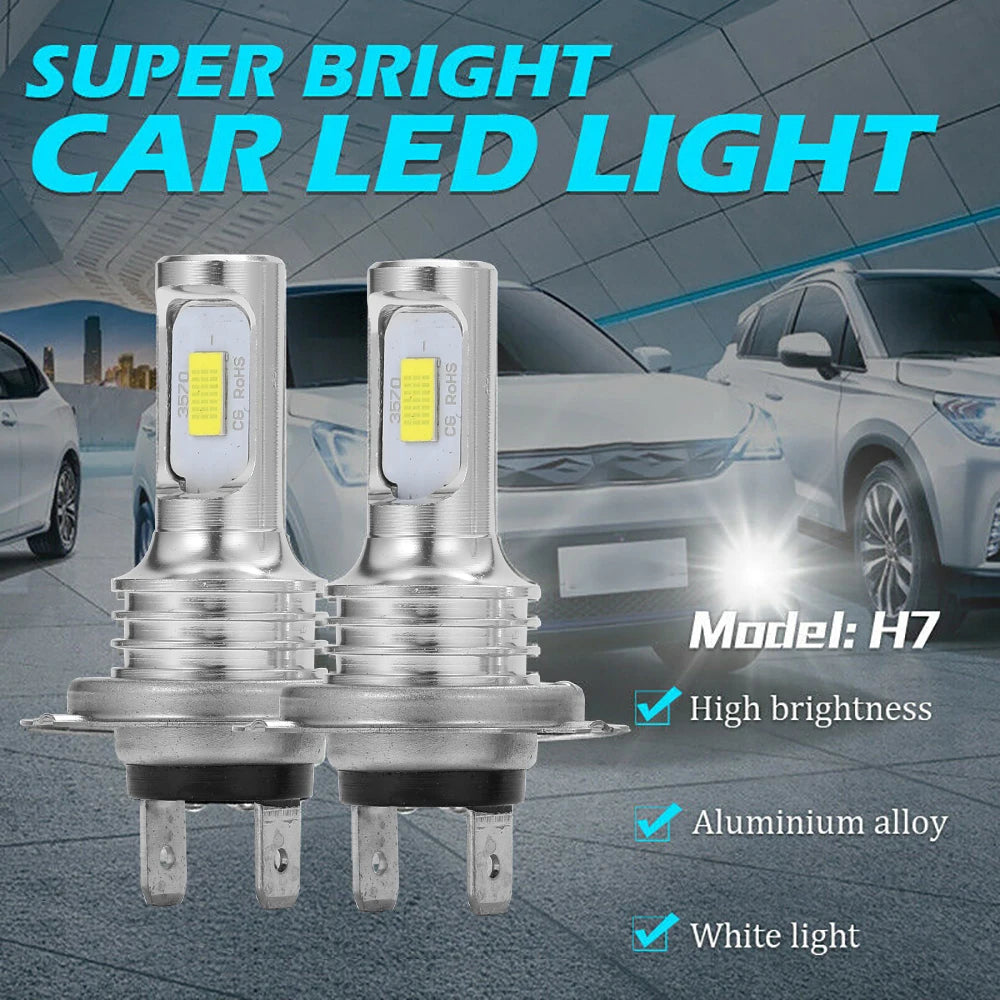 2Pcs H7 H4 LED Car Headlight H11 H8 H9 H1 H3 Car Fog Light Bulbs 9005 9006 Hb3 Hb4 Auto Driving Running Lamps 80W 12V 24V White
