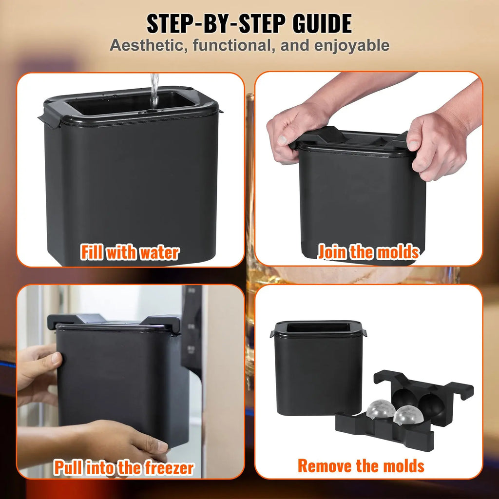 2.36inch Crystal Clear Ice Ball Maker Storage Bag with Ice Clamp 2C Clear Ice Cube