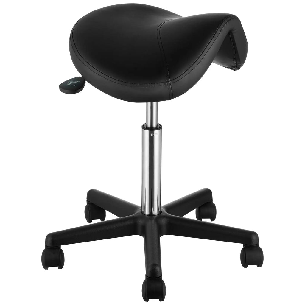 "Salon Furniture 400 LBS Capacity Height Adjustable Swivel Saddle Stool with Thickened PU Leather Seat"