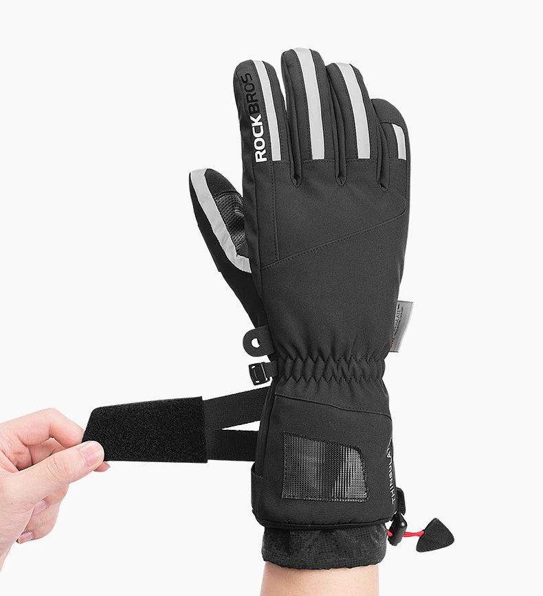 ROCKBROS Winter Ski Gloves Snowboard Gloves Snowmobile Motorcycle Riding Winter Gloves Windproof Waterproof Unisex Snow Gloves
