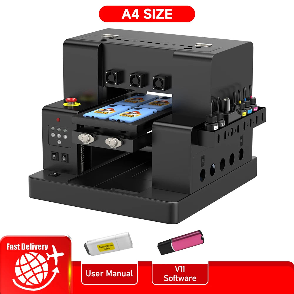 For Epson XP600 A3 UV Printer with XP600 Printhead UV Flatbed Printer A3 UV Sticker Printer For Bottle Case Acrylic Glass Print