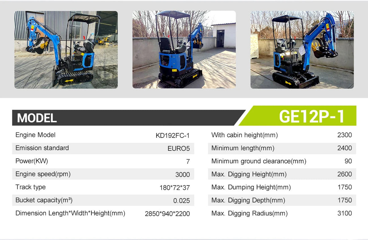 Multifunctional Mini Excavator 0.8-1 Ton Tiny Digger for Indoor Construction Narrow Space Soil Moving