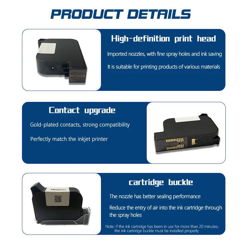 The A Quality Solvent-Based Quick-Drying Ink Cartridges IQ800 and IQ880 Are Suitable for 12.7MMTIJ Inkjet Printers