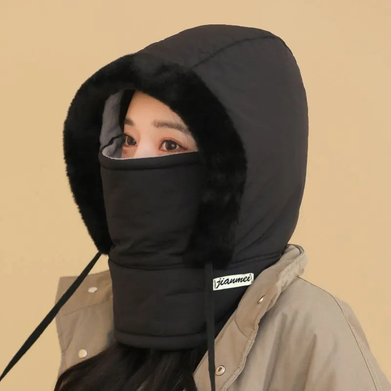 Winter Down Hat With Hood Unisex Thickened Warm Windproof And Waterproof Cap For Men Women Outdoor Skiing Hiking