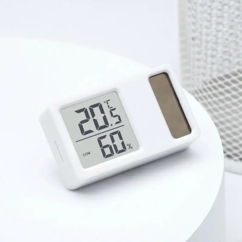 E56E Thermometers Hygrometer Solar Powered Desktop Temperature Humidity Meter Gauge