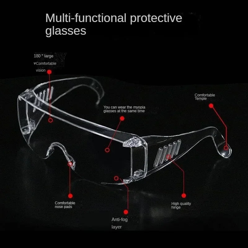 Blinds Goggles Splashproof Industrial Impact Resistant Anti-fog Waterproof Beads Cycling Safety Goggles Safety Protection Clear