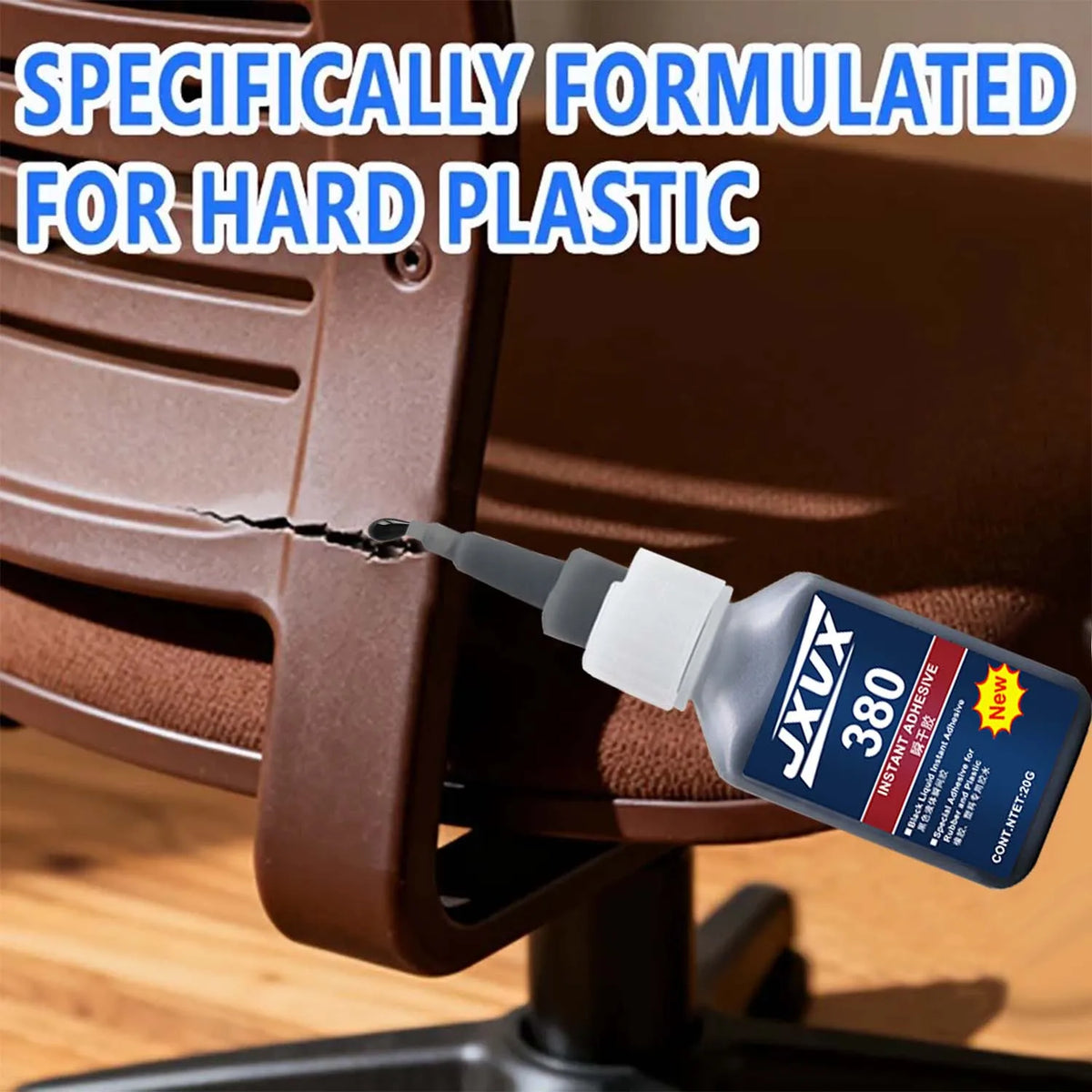 380 Strong Plastic Repair Adhesive - Waterproof Glue Instant Bonding Quickly Fixes Cracks,for ABS PP PVC Crack Fix All plastics.