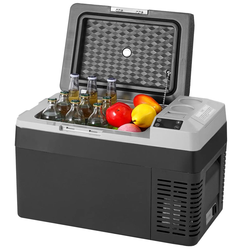 "12V Portable Car Fridge Freezer 25L/26.4QT EU Plug EU Type Adjustable Temp"