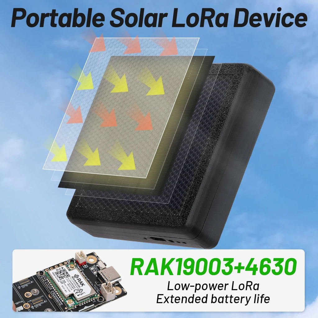 ST1 Solar Node Repeater RAK LoRa Mesh Solar Powered RAK4631 Dev-Board With 3000mAh Battery Wireless Solar LoRa 868MHz 915MHz