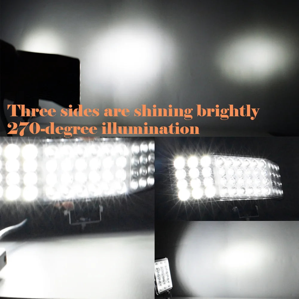 JALN7 LED Light Tractor Farm Work lights Off Road Driving Hi Lo Beam Forklift Boat Tank Headlights 10V-80V