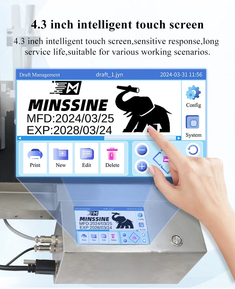 Conveyor Printer Integrated Machine 2 In 1 Using 600DPI Exp Mfg Date Coding Machine Smart TIJ Inline Printer