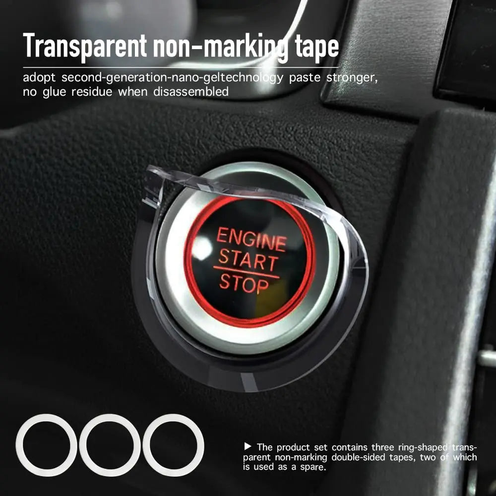 Car Start Stop Button Decor Car Engine Push Start Switch Button Cover Protector Ignition Button for Car