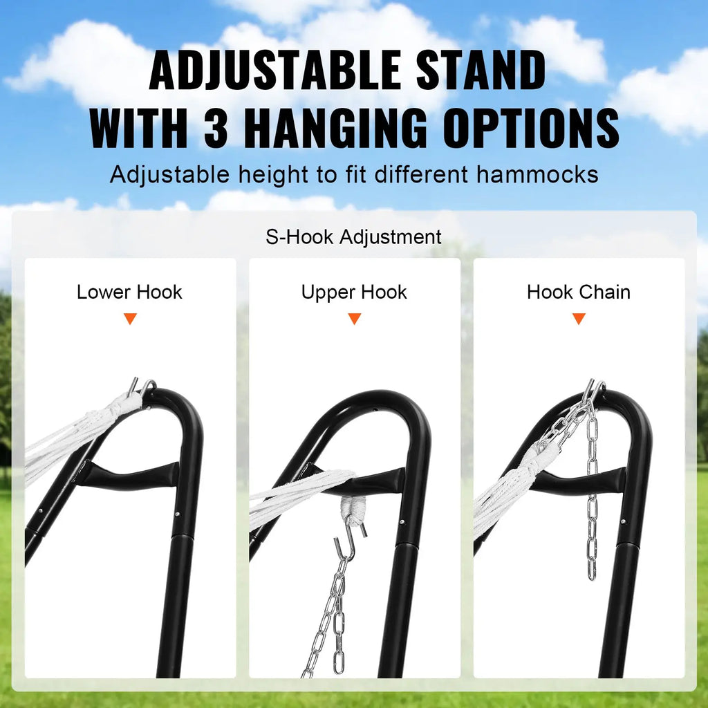 Universal Heavy-Duty 550 Lbs Capacity Hammock Stand Adjustable 2-Person Stand for 7.5-13.5 ft Hammocks Portable Outdoor