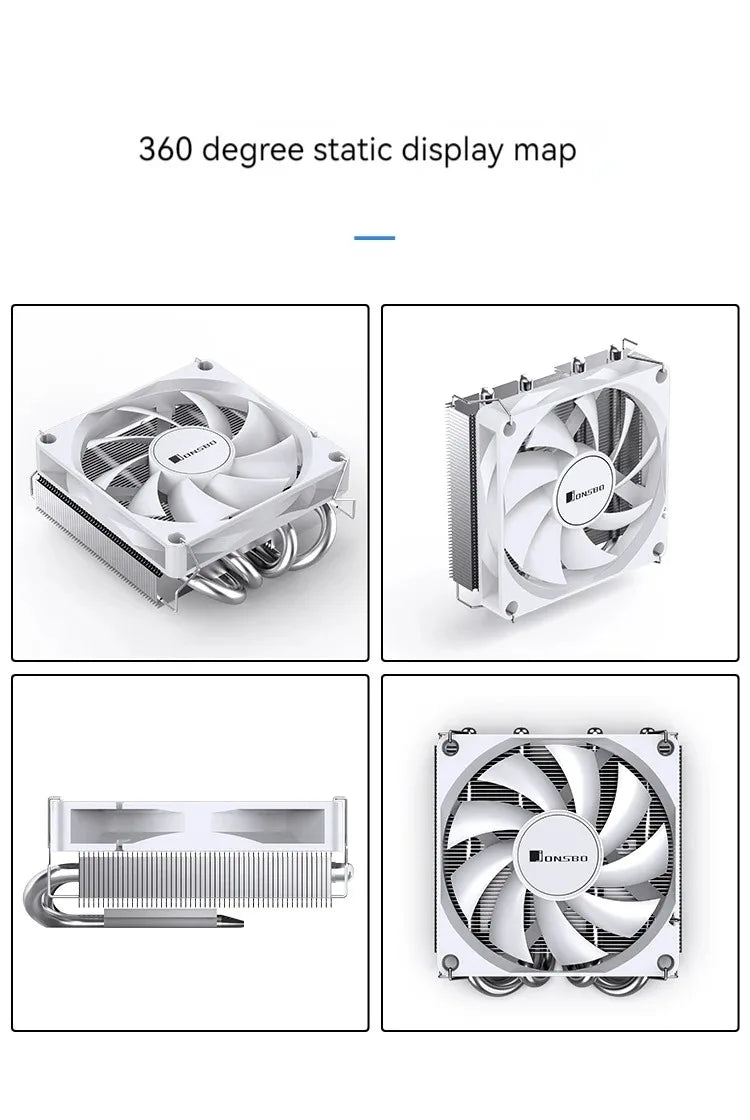 JONSBO HP-400S Pressure Profile CPU Radiator 4 Heat Pipe 9CM Fan Ultra-Thin Radiator Suitable ITX Small Case Processor Cooler