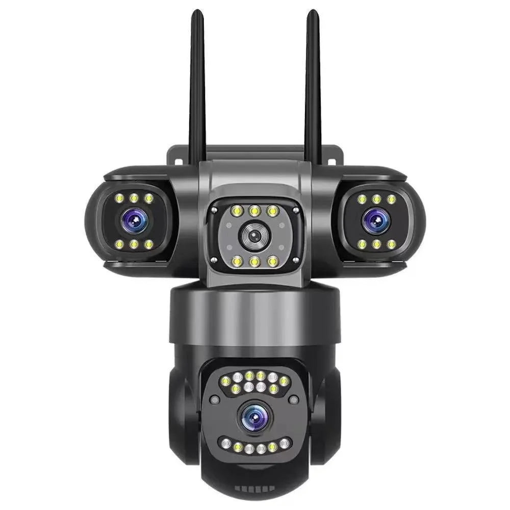 12MP 6K HD Outdoor Surveillance Camera Triple Lenses Triple Screens WiFi Connection Waterproof Night Vision Home Safety Cam