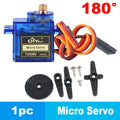 2kg.cm Micro Servo Motor Set Metal Gear 90/180/270 Degree Angle Controllable 4.8V-6V Simulation Steering Gear for RC Planes 9g