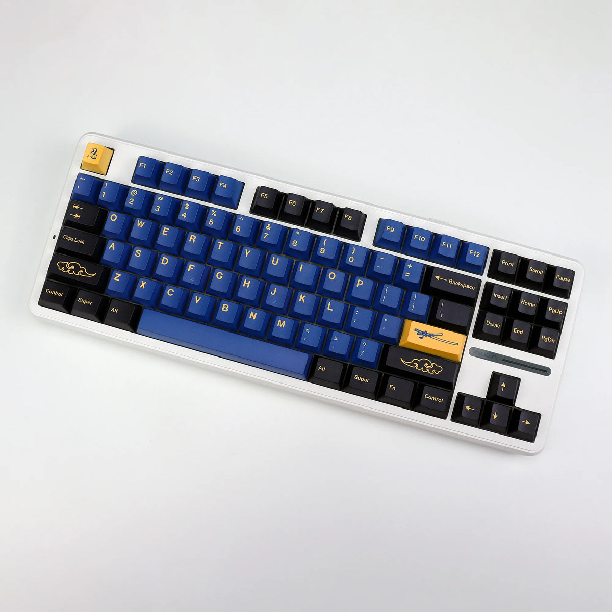 KBDiy Retro Blue Samurai GMK Keycap Hangul PBT Cherry Profile Alice ISO Keycaps Custom For Mechanical Keyboard Gamer Split Space
