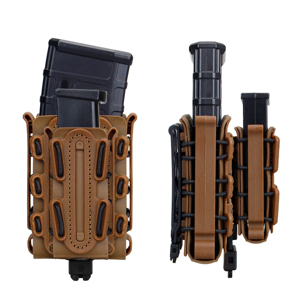 IDOGEAR Molle Pistol Mag Magazine Pouch Set Holster Fastmag Belt Clip Plastic Molle Pouch Shell Mag Set