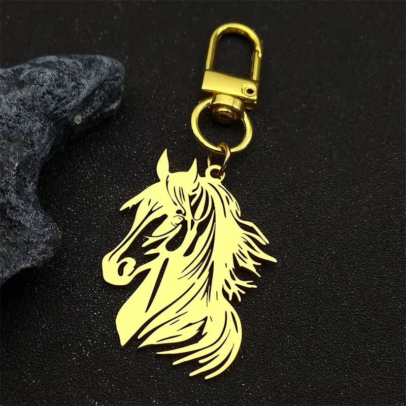 Hollow Horse Head Pendant Necklace for Women Men Stainless Steel Gold Silver Color Animal Chain Necklaces Gift Jewelry collar
