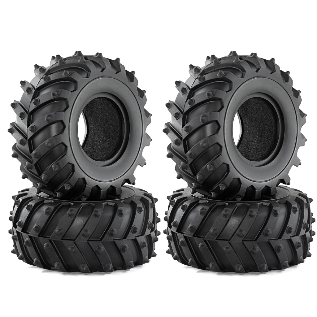 2.2 Inch High Grip Tires for 1/10 RC Crawler, 128mm Rubber Wheels for Axial SCX10 TRX4, Upgrade Climbing Performance