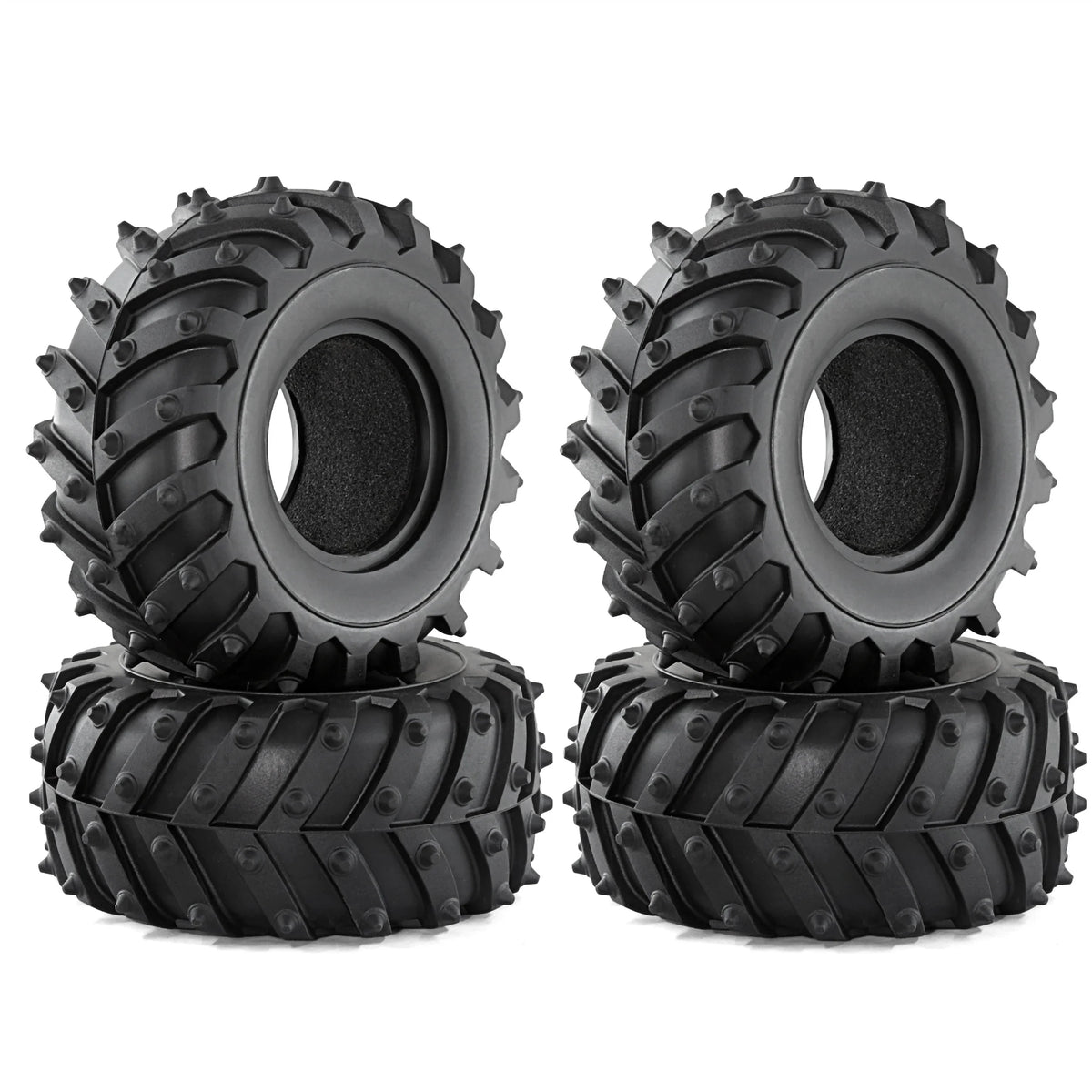 2.2 Inch High Grip Tires for 1/10 RC Crawler, 128mm Rubber Wheels for Axial SCX10 TRX4, Upgrade Climbing Performance