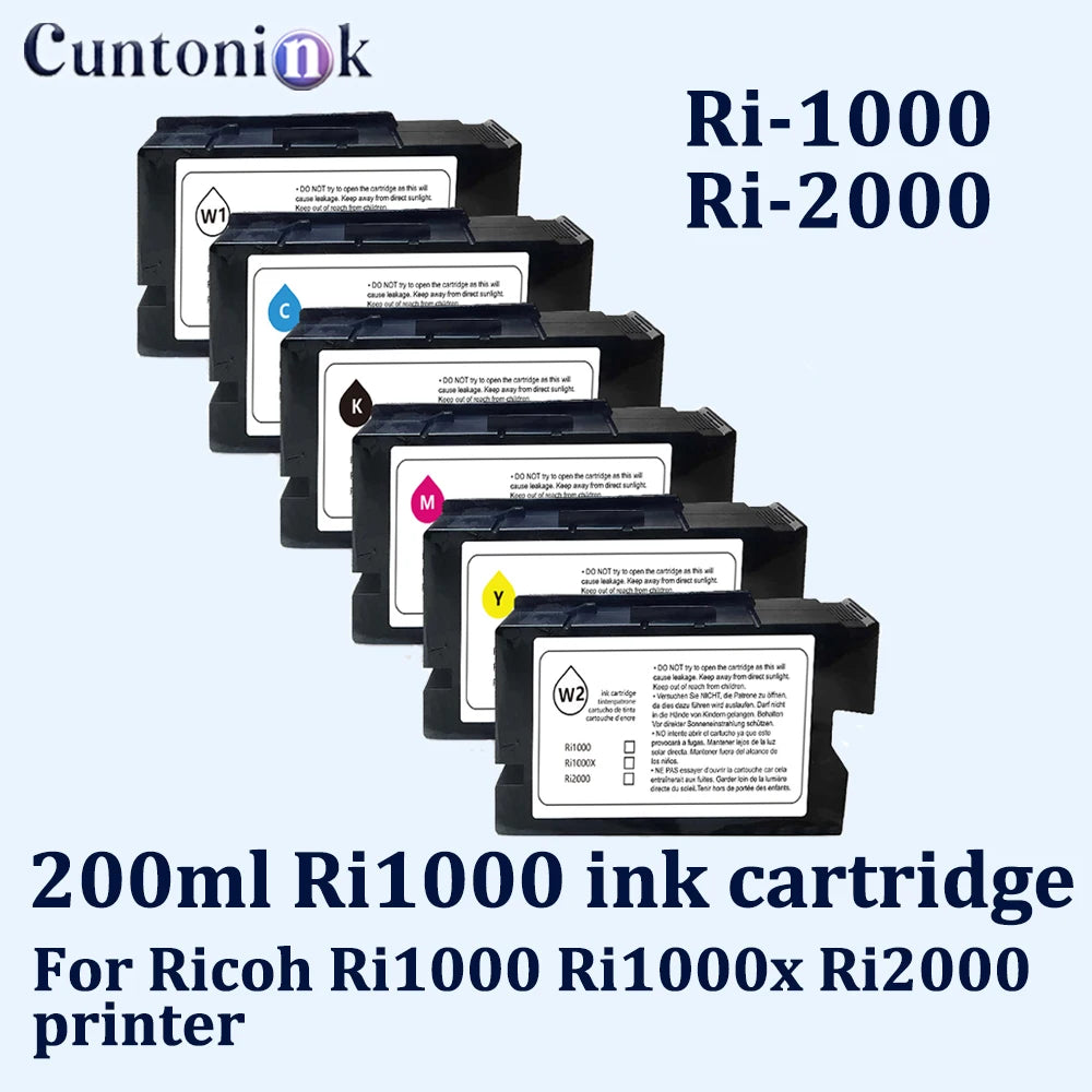 Latest Version Ri1000 Ri2000 200ml Ink Cartridge With DTG Ink With Chip For Ricoh Ri1000 Ri1000x Ri2000 Printer