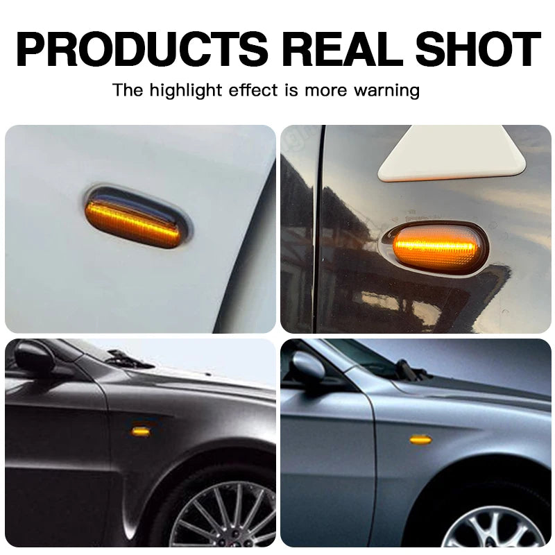 2PCS for Alfa Romeo 147 GT 937 MiTo 955 for Fiat Bravo II Hatchback (198) LED Side Marker Light Flowing Turn Signal Lamps Canbus
