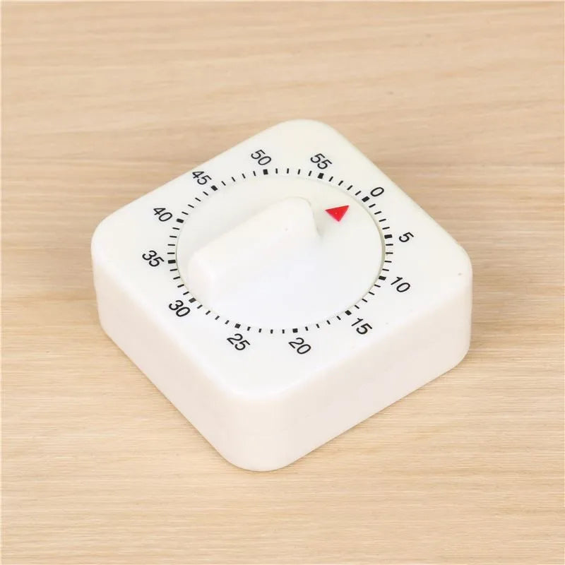 Kitchen Timer, Mechanical Rotary Timer, Student Problem-solving, Cute Kitchen Creative Square Alarm Clock, No Battery Required