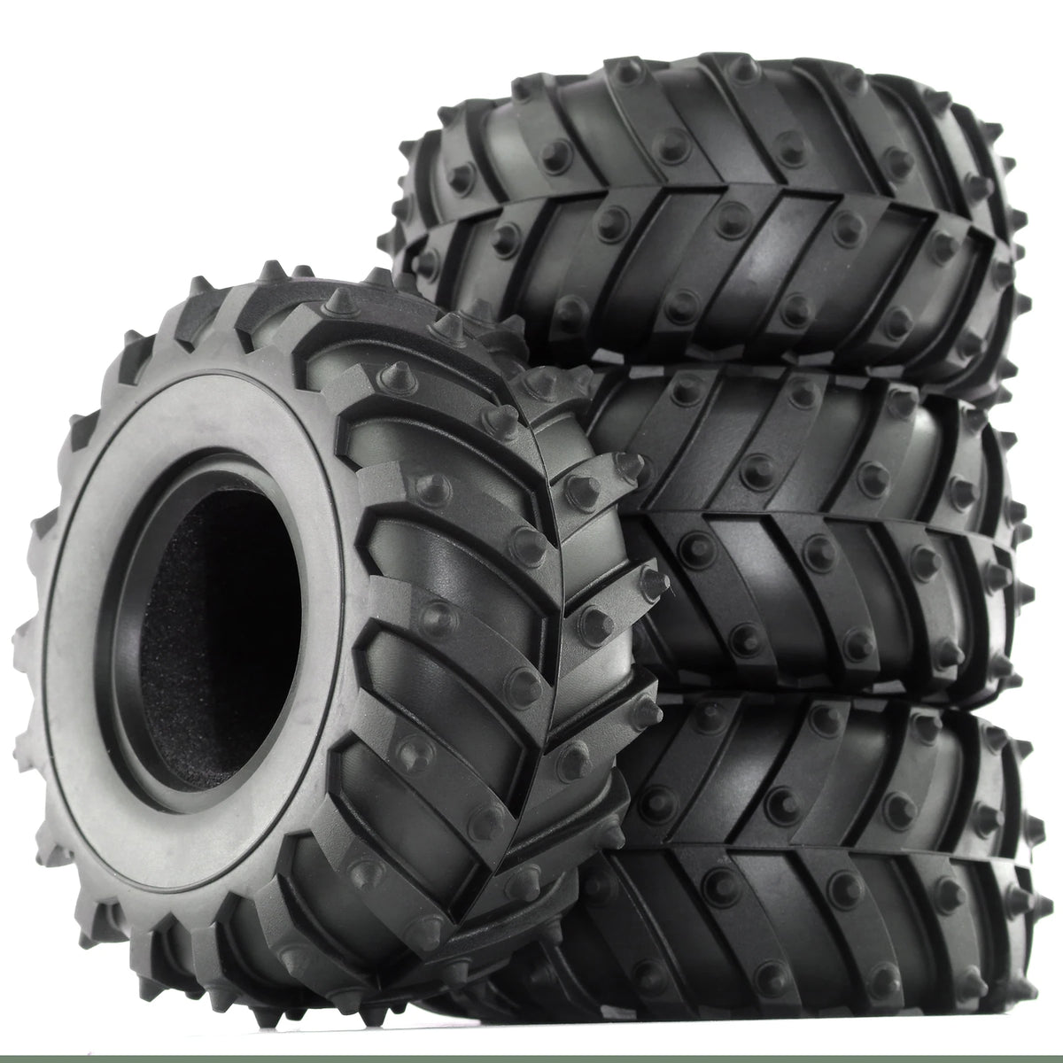 2.2 Inch High Grip Tires for 1/10 RC Crawler, 128mm Rubber Wheels for Axial SCX10 TRX4, Upgrade Climbing Performance