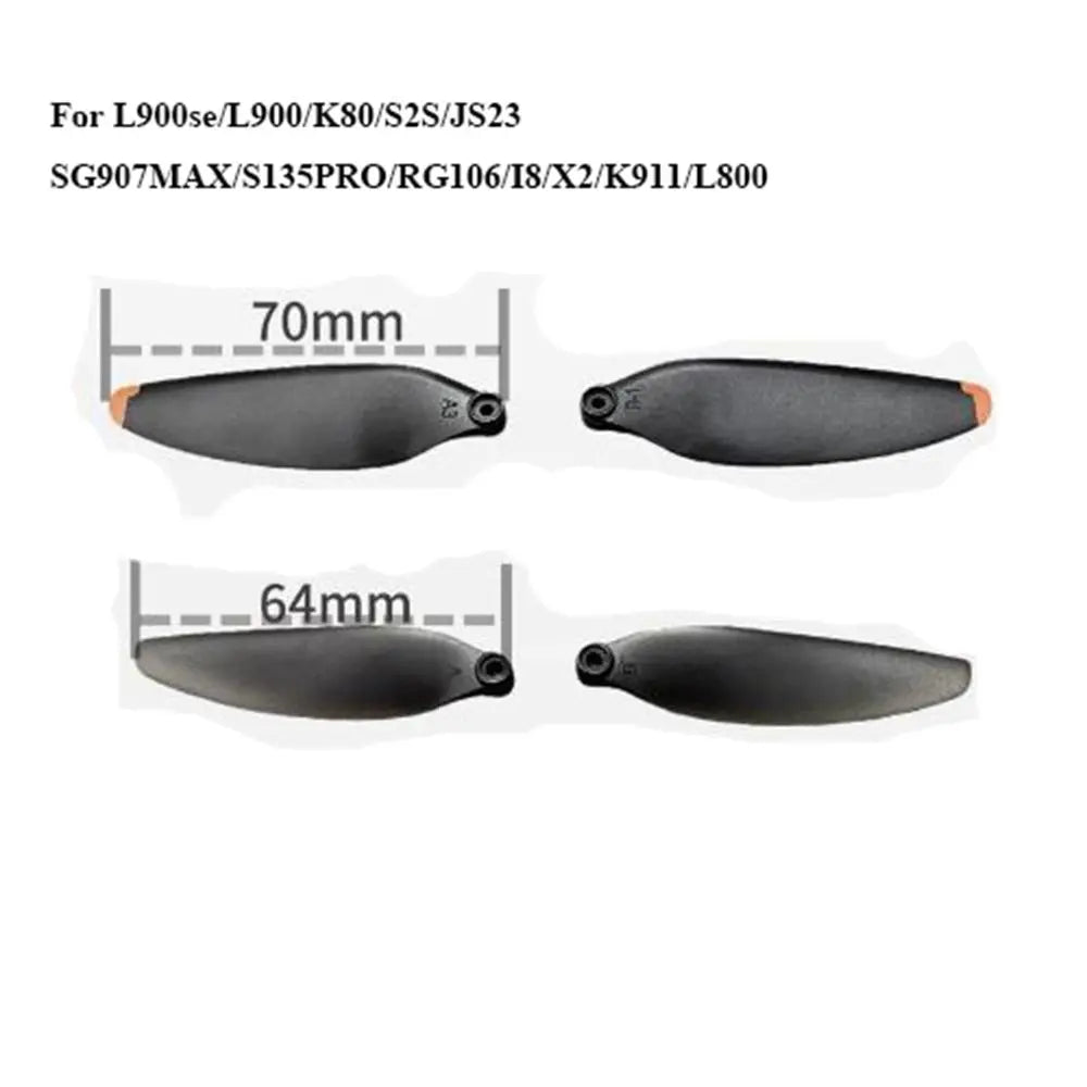 Universal Folding Propeller Blades Plastic 64mm/70mm Remote Control Drone Parts Black Quadcopter Spare Blade