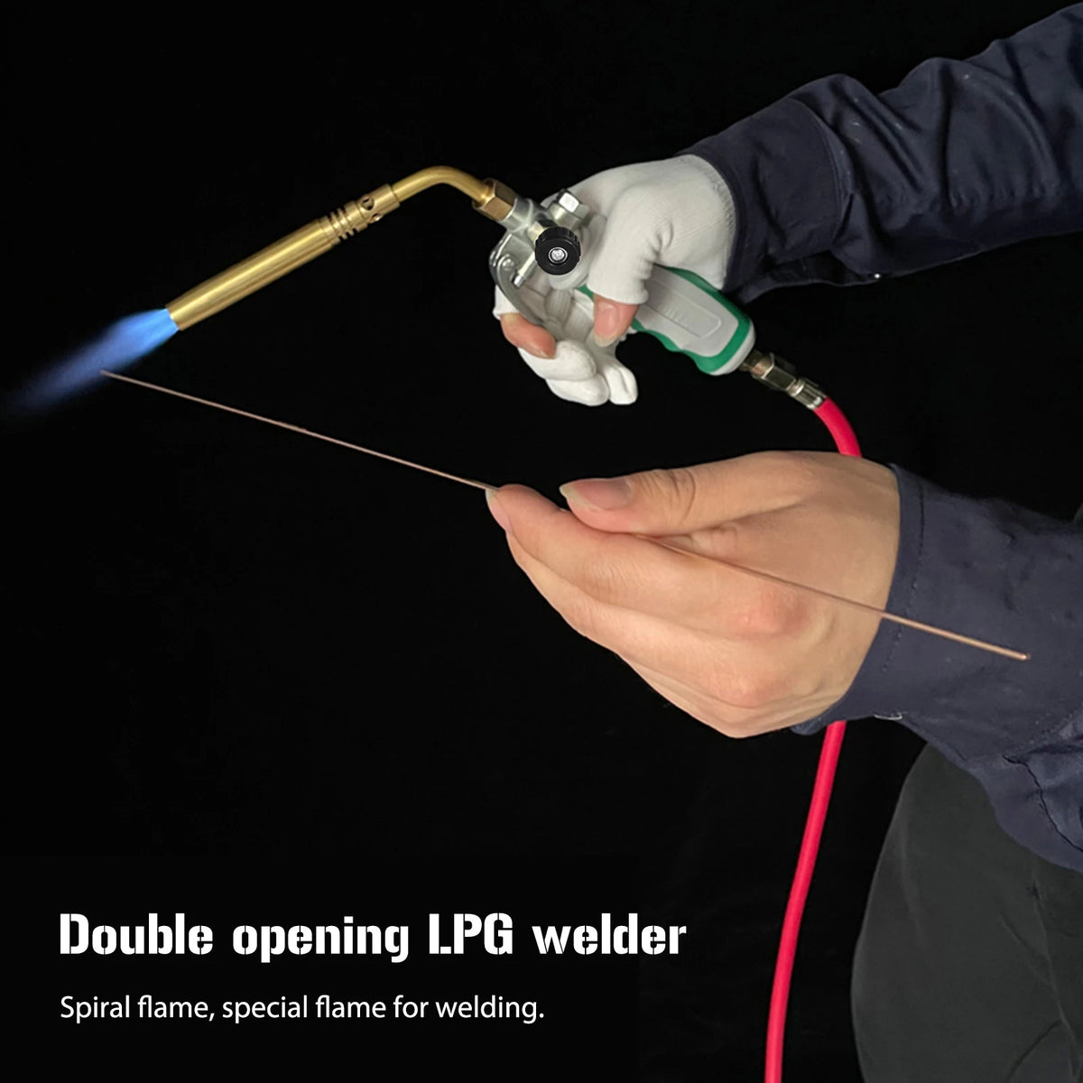 Germany Style MAPP Soldering Torches Double Switch Portable Liquefied Gas Burner Spiral Flame with 1.6m Rubber Hose for Barbecue