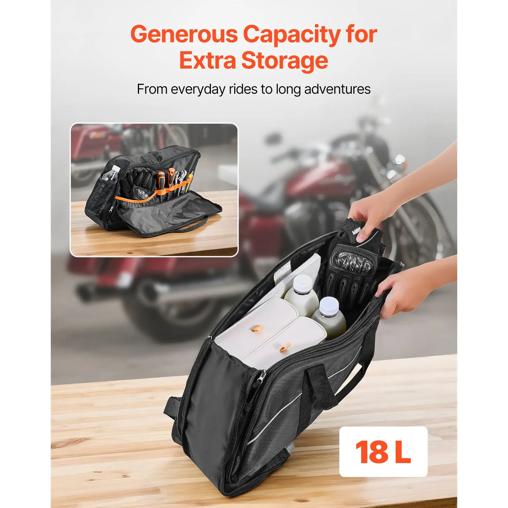 For Harley Davidson 1993-2022 Touring Motorcycle Saddlebag Liner 18L Insert Storage Travel Luggage Organizer Made of Leather
