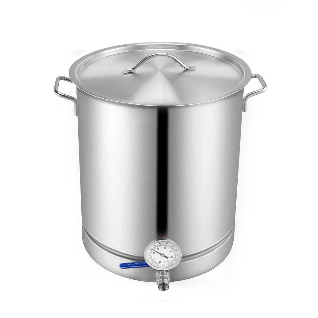 16 GALLON Tri Ply Bottom Stainless Steel Kettle Home Brewing Supplies with Lid Brewing Pot for Beer & Wine Includes Ha