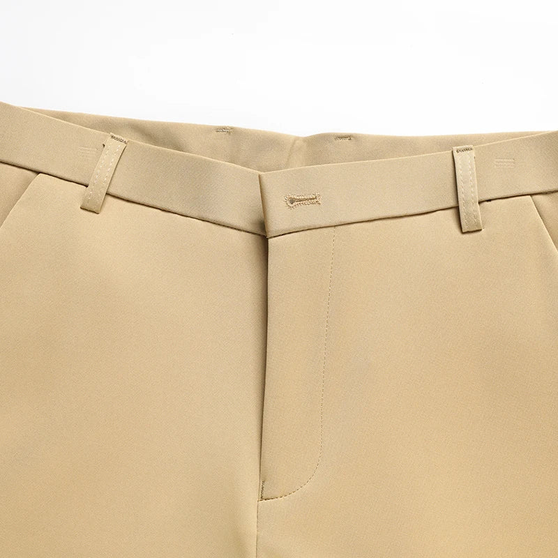 2026 Men's Spring Summer Autumn  Pants Straight Stretch Casual No Trace No Ironing Fabric Silky Cool Feeling Trousers 29-42
