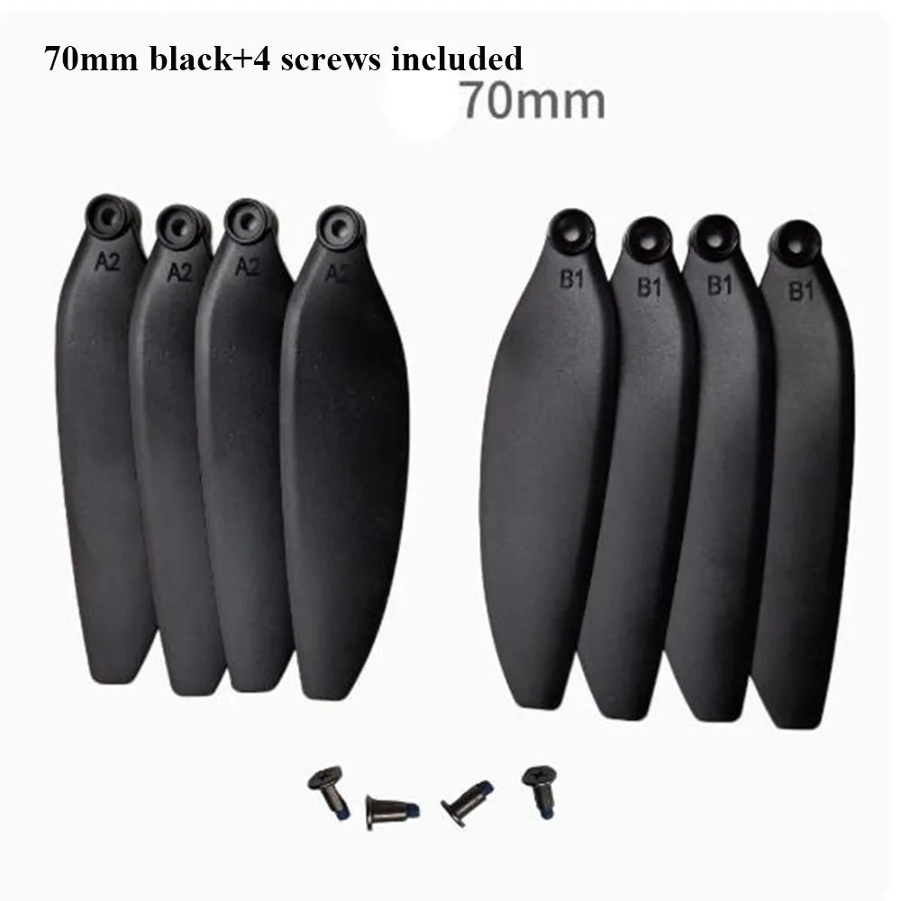 Universal Folding Propeller Blades Plastic 64mm/70mm Remote Control Drone Parts Black Quadcopter Spare Blade