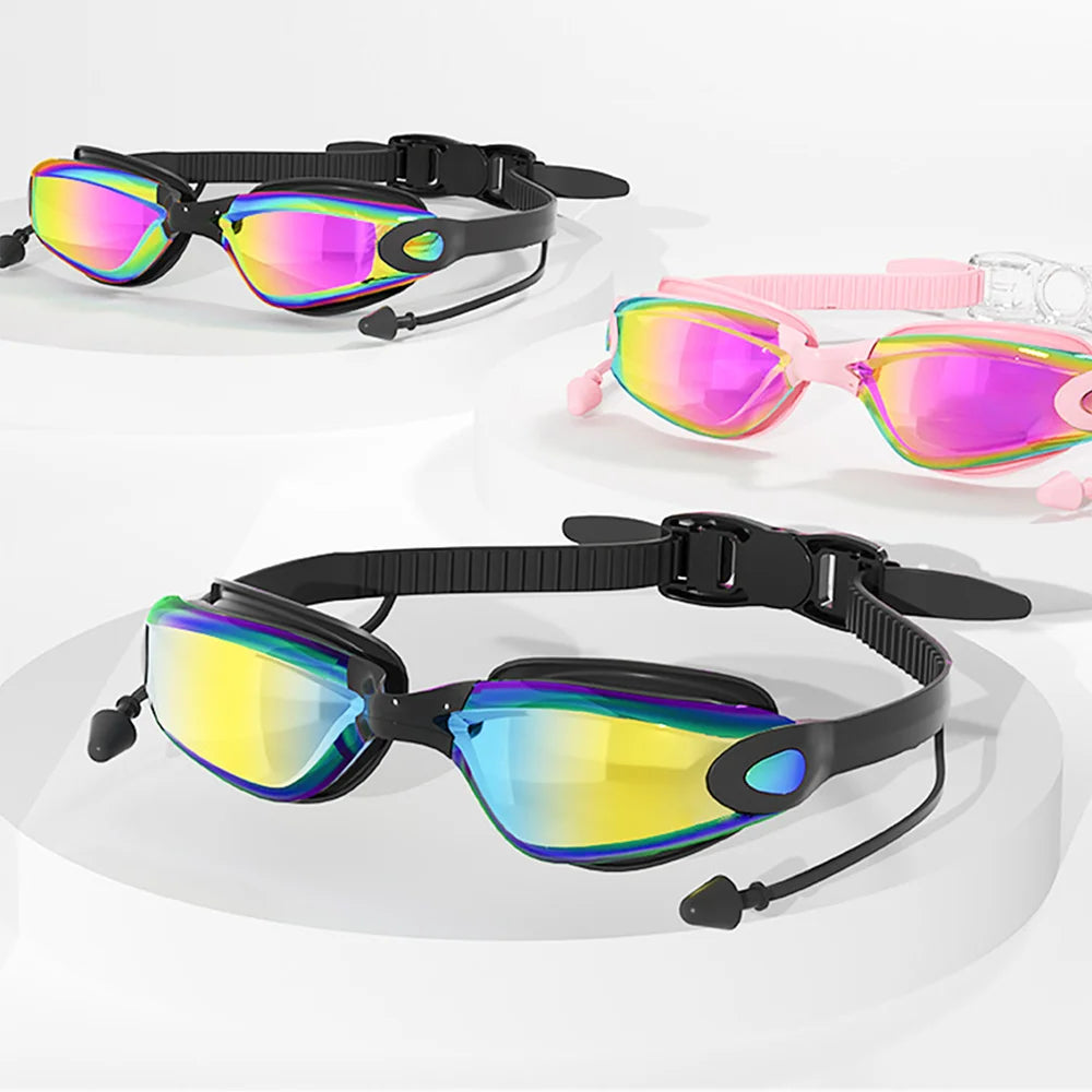 Swimming Goggles Creative HD Summer Waterproof Anti Fog Diving Swim Glasses Silicone Adjustable Swim Eyewear Men Women