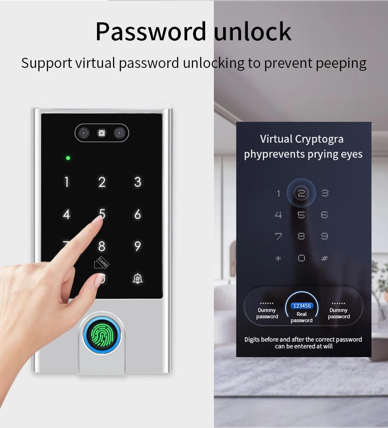 WIFI Face Wiegand 26-34 Recognition Fingerprint 125KHZ/13.56MHZ RFID Access Control Machine Card Reader Work With Tuya APP