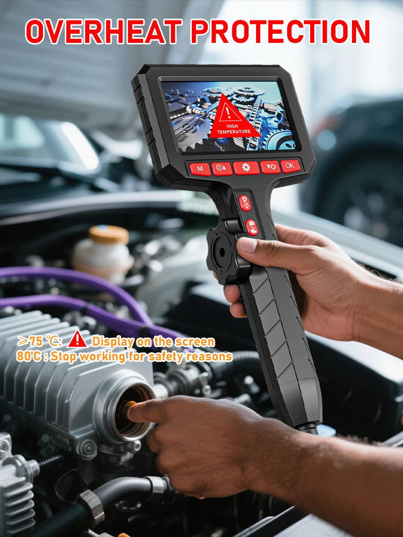 5Inch Borescope, Two-Way Rotary 360° Industrial 3.9mm Camera for Automotive Repair, Plumbing Inspection