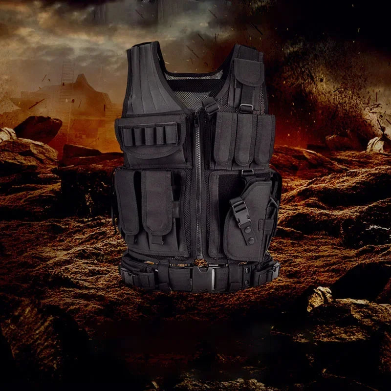 Tactical Vest Multi-Pocket Jungle Combat Body Armor Security Vests Hunting Outdoor CS Game Airsoft Army Training Swat Jacket