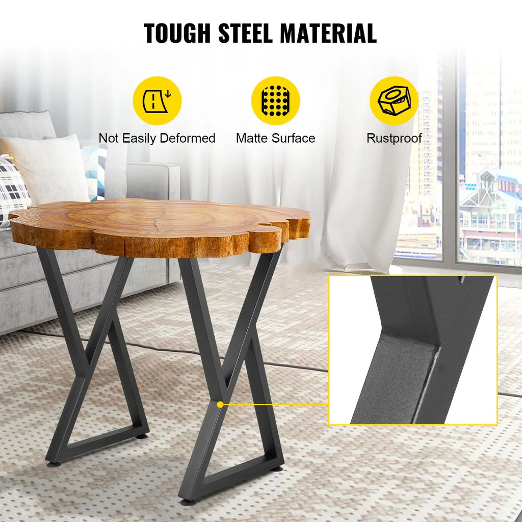 28x18 Inch Heavy-Duty Metal Table and Bench Legs Wrought Iron Coffee Table Z Shape Furniture Legs for Parks and Gyms
