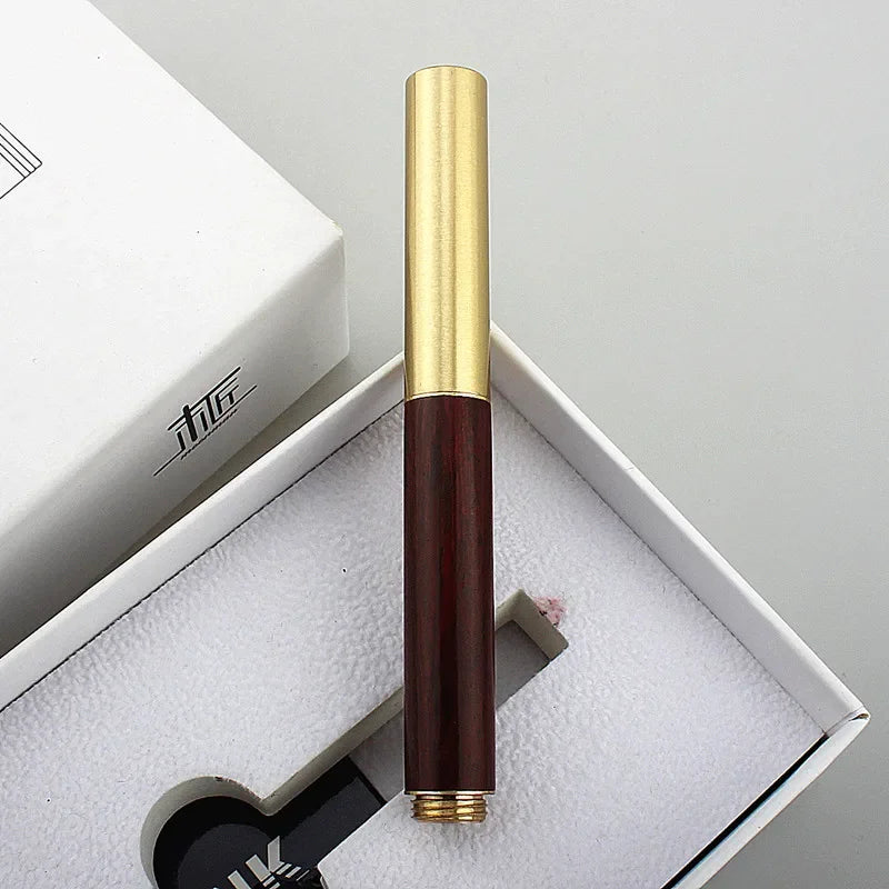 Exquisitely Designed Portable Pocket Vintage Mini Lipstick Pen Brass Solid Wood Materials Stationery Gifts Office Supplies