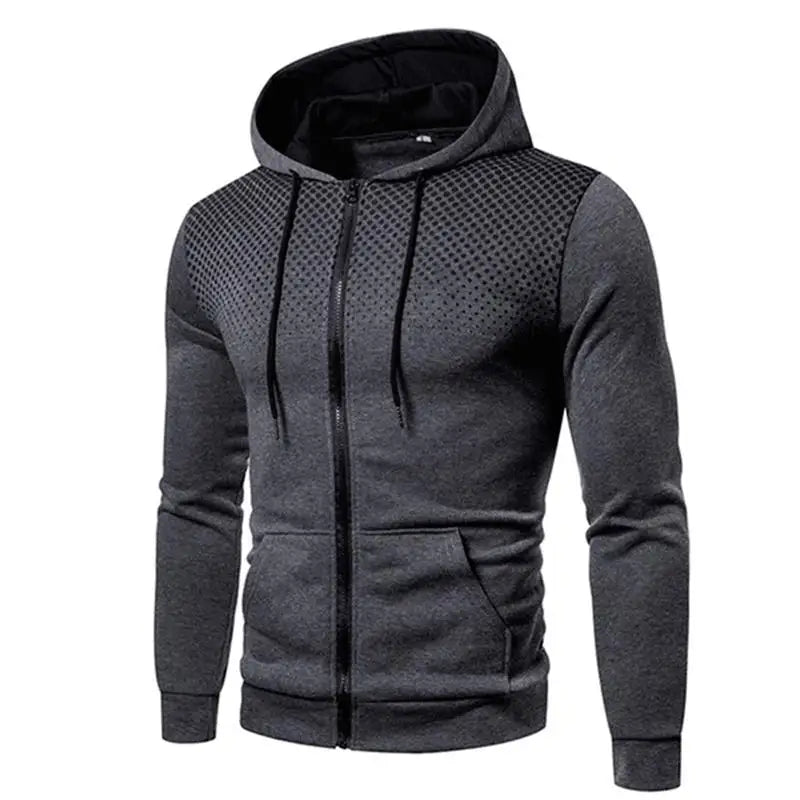 2023 Autumn and Winter New European and American Solid Color Fleece Sweater Pants Men's Casual Zipper Sports Hat Set