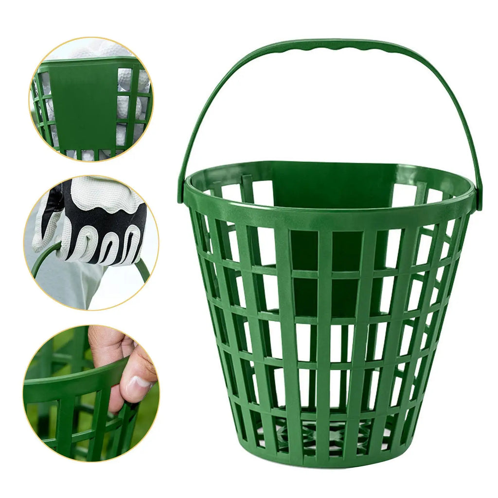 Golf Ball Basket Ball Bucket Stable Carry Bucket Anti Rolling Practical with Handle for Practice Course Driving Range Court