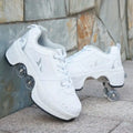 Size 33 34 35 - 44 Deformation Roller Skates Shoes Double Row 4-Wheel Skates Roller Shoes Dual-Purpose Roller Sneakers Shoes