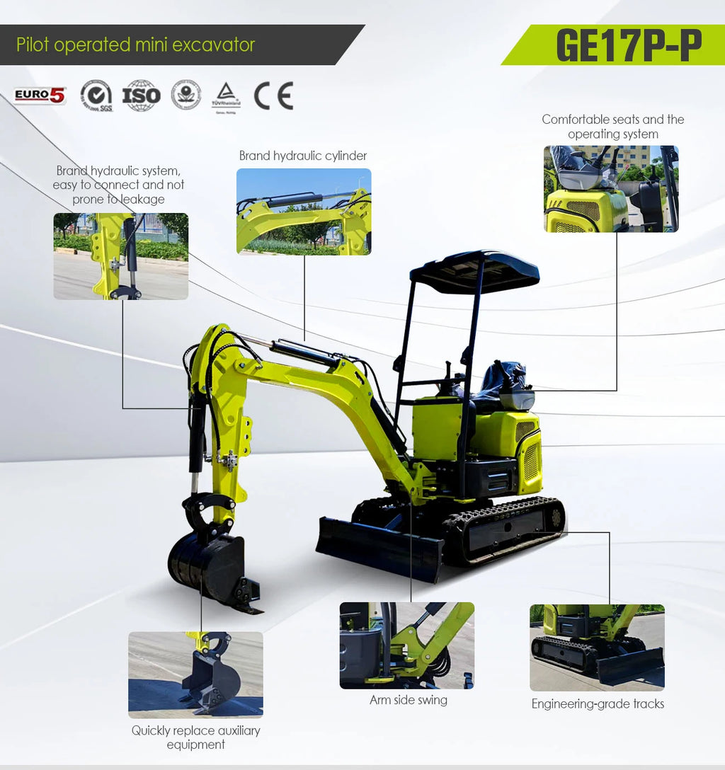Multifunctional Mini Excavator 0.8-1 Ton Tiny Digger for Indoor Construction Narrow Space Soil Moving